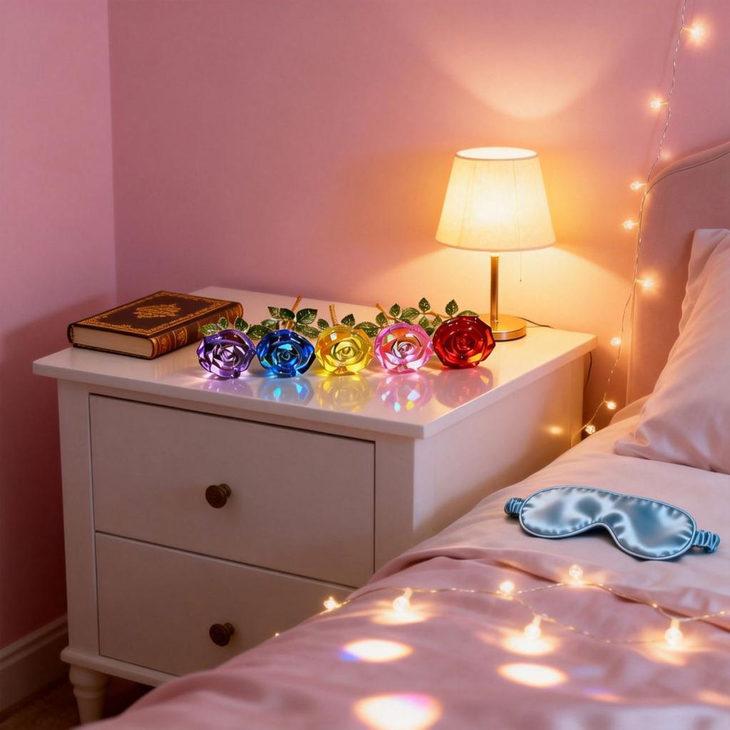 Exquisite Simulated Everlasting Rose Ornament - Vibrant Crystal Flower for Home Decor, Ideal Gift for Valentine's Day and