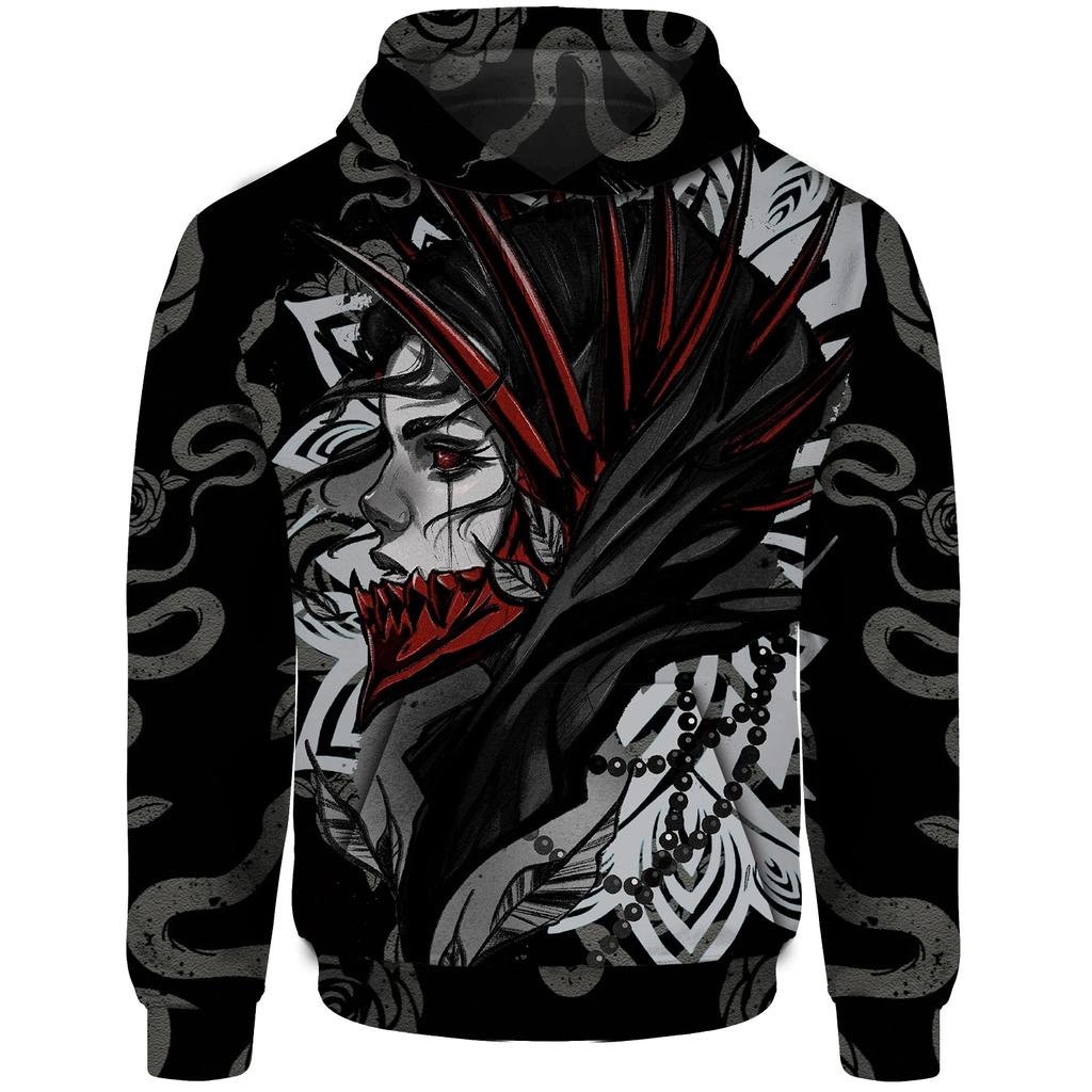 Мужская толстовка с капюшоном Scary Skeleton Demon с 3D-принтом, модная повседневная в стиле хип-хоп, свободная спортивная толстовка Four Seasons Neutral