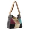Block Color Shoulder Bag Women's Large Capacity Portable Stitching Canvas Bag