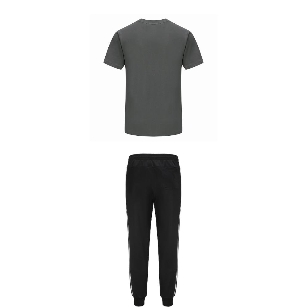 Adidas Пуловер с круглым вырезом для тхэквондо, дышащая футболка с коротким рукавом, полосатые модные длинные брюки, повседневный спортивный комплект ADICLTS24CTK-GFC+TR30P1T-BW