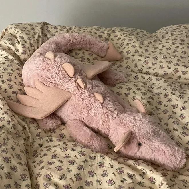 Cute soft snow/rose powder/purple dragon home decoration ornament with jca label gift living room decoration home accessories