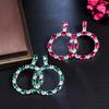 CMM модные вечерние украшения красные/зеленые серьги-капли в форме круга с кубическим цирконием для женщин