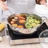 Double Flavor Hot Pot Stainless Steel Split Hot Pot with Anti-Scald Handles Chinese Induction Shabu Hot Pot for Kitchen Stove