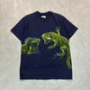 Футболка Hanes 90-х, темно-синяя, с принтом игуаны, природа, размер S #ретро #футболкасписком Unisex
