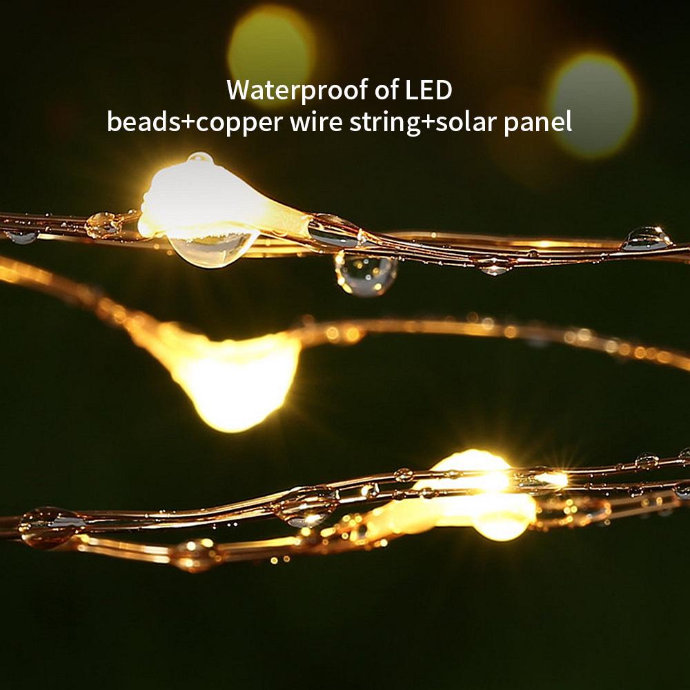 Solar LED String Light 32m LED Outdoor Waterproof Solar Light Garden Yard Viewing Light Family Christmas Party Decoration Copper Wire Light