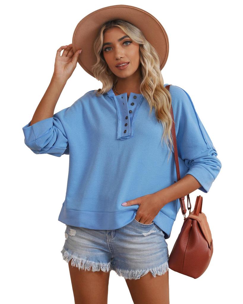 Azura Exchange Толстовка с капюшоном и пуговицами