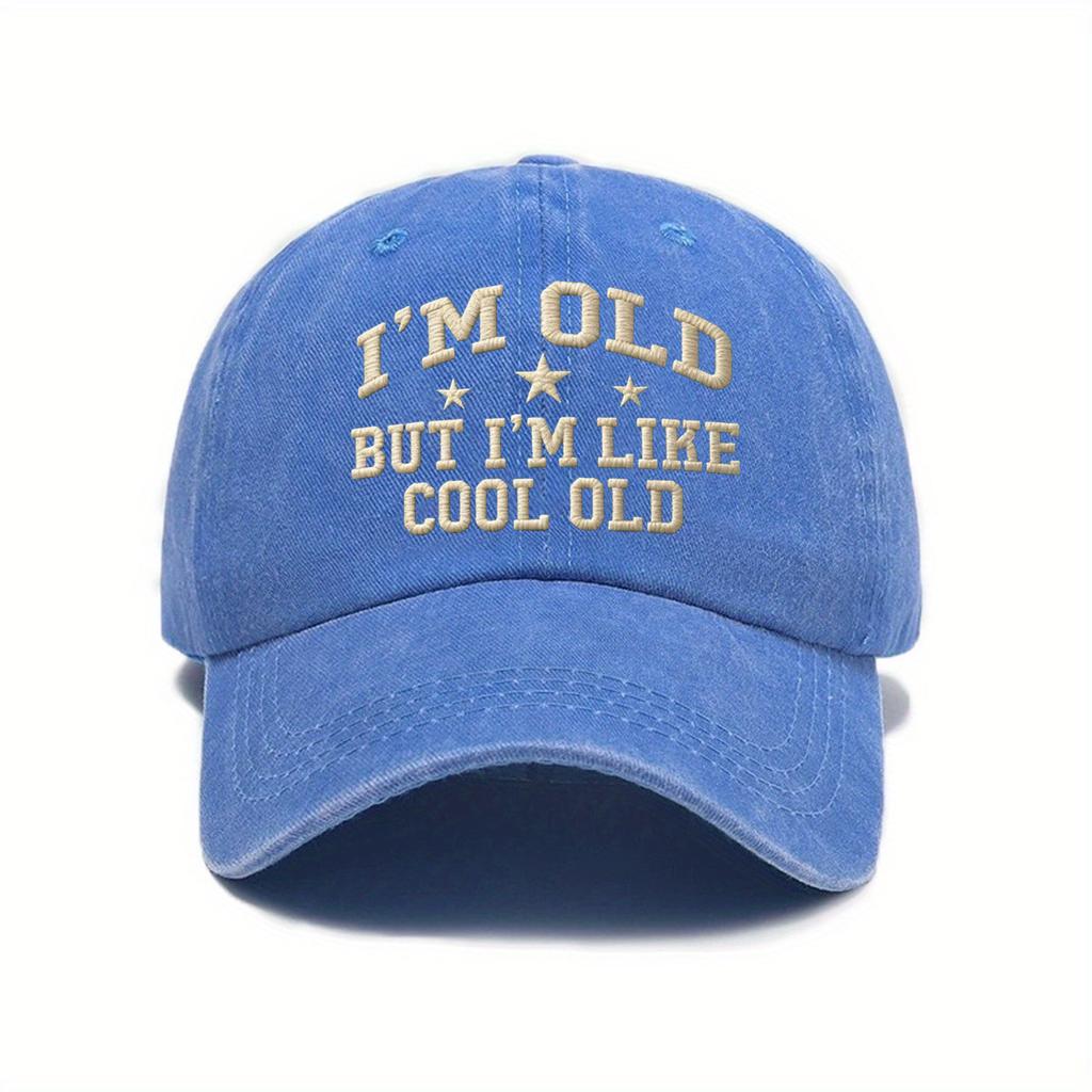 Европейская и американская стирка печатью IM OLD BUT I'm LIKE COOL OLD мягкая верхняя кепка
