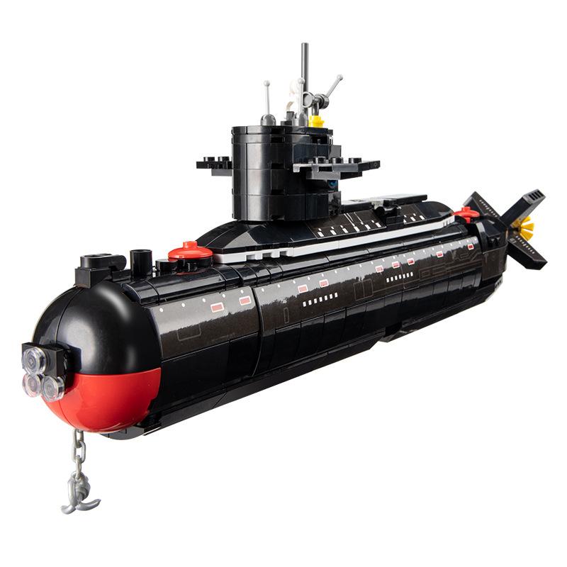 094 Military War Submarine Compatible Small Particle Building Block Model Ornament, Children's Educational Assembly Toy