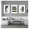 Minimalist Canvas Painting Wall Art Poster Print Pictures Living Room Home Interior Decoration Abstract Black Gold Brush Line