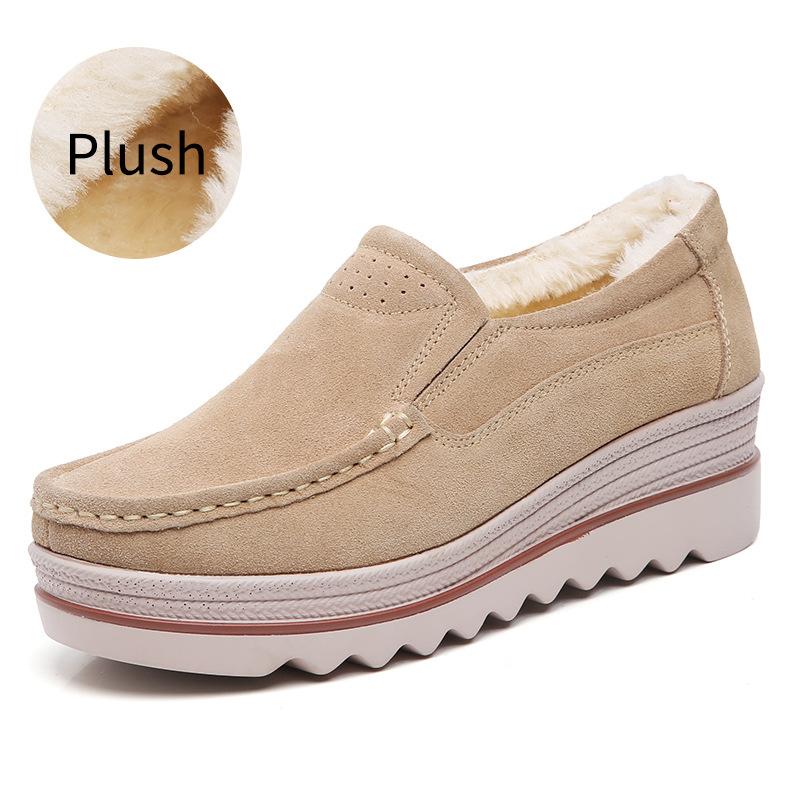 Spring Autumn Women Platform Shoes Ladies Loafers Genuine Leather Comfort Soft Moccasins Casual Flats Shoes Slip On Sneakers