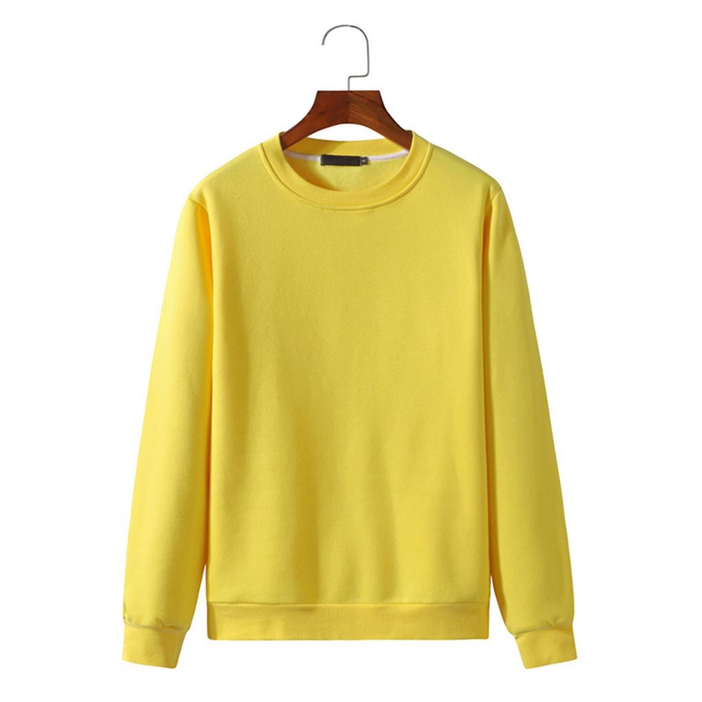 Мужской базовый цветной свитер с круглым вырезом, свободная повседневная молодежная толстовка с капюшоном