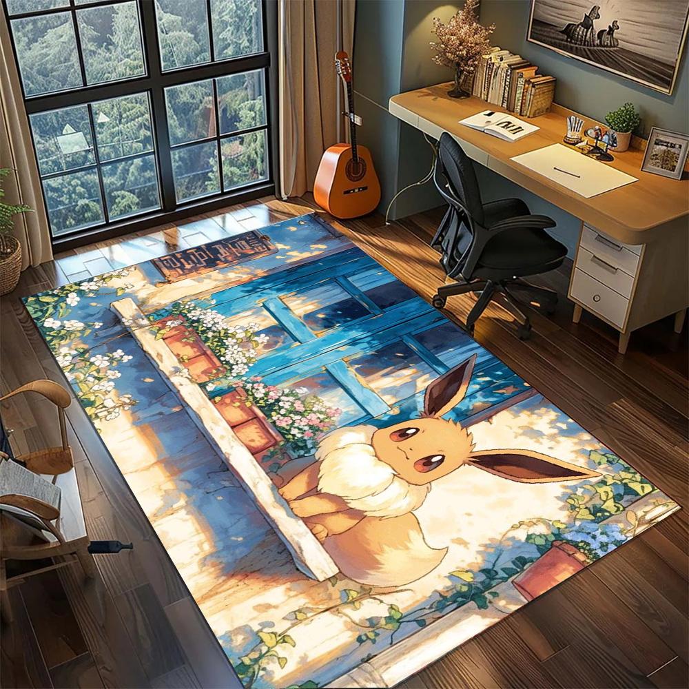 Pokemon Floor Mat Large Stylish Space, Non Slip Washable Area Carpet Rug Bedroom Gamer Room Home.-TING