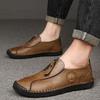 Мода 2025 Весна Мужская Крупная Ручная Прошивка Повседневная Обувь Модный Бренд Мужская Новая Повседневная Уличная Обувь с Мягкой Подошвой и Плоской Подошвой