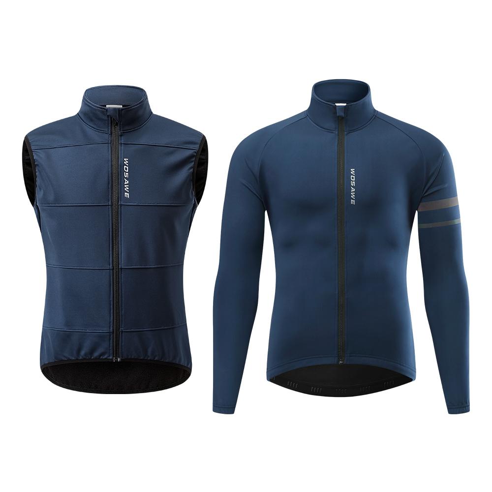 Wosawe Мужская спортивная одежда для верховой езды на открытом воздухе, ветрозащитный флисовый теплый жилет и куртка