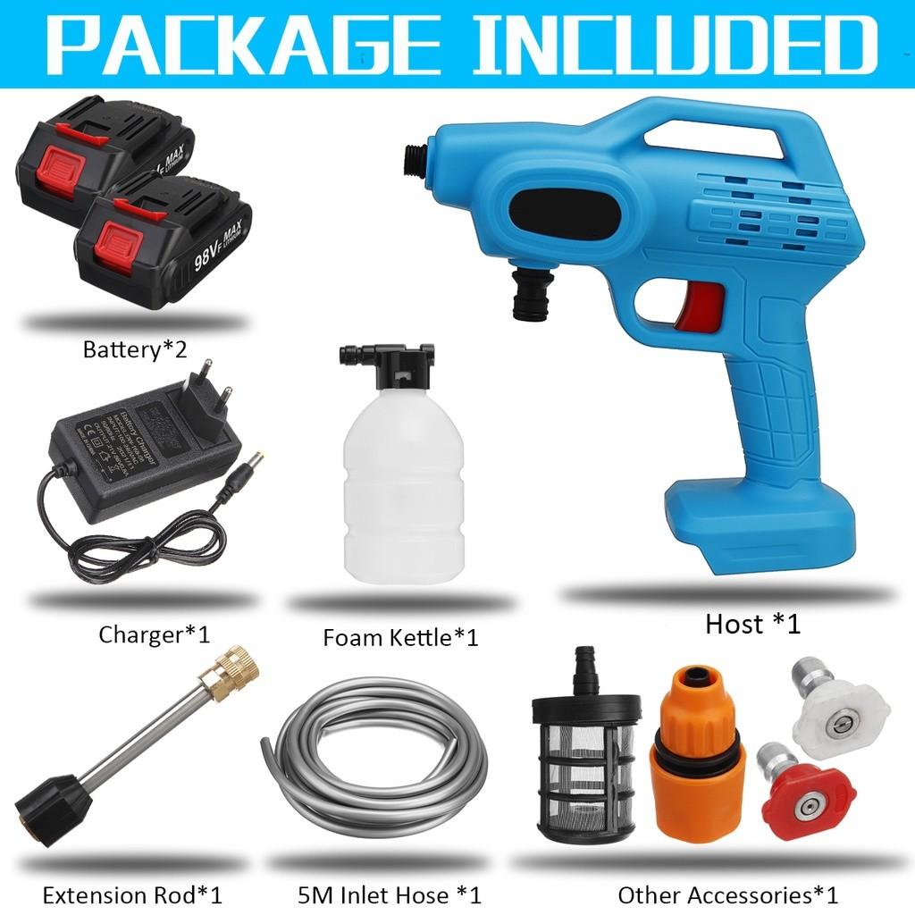 1800W Cordless Water Jet High Pressure Car Wash Guns 85Bar Electric Car Washer Portable Wash Water Gun Spray