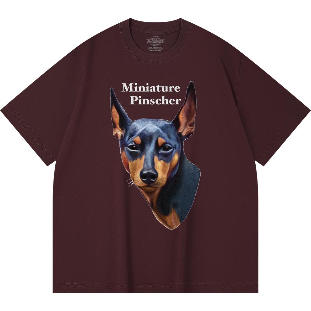 Футболка из 100% хлопка плотностью 230 г/м2 с принтом миниатюрного пинчера, забавная футболка из чесаного хлопка в стиле Харадзюку
