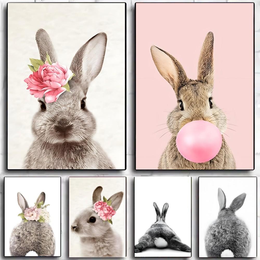 1 шт. Горячая банка Eckart Wow The Animals Rabbit Bubble Gum Art Poster HD Posters Home Room Bar Cafe Decor Art Wall Painting Picture