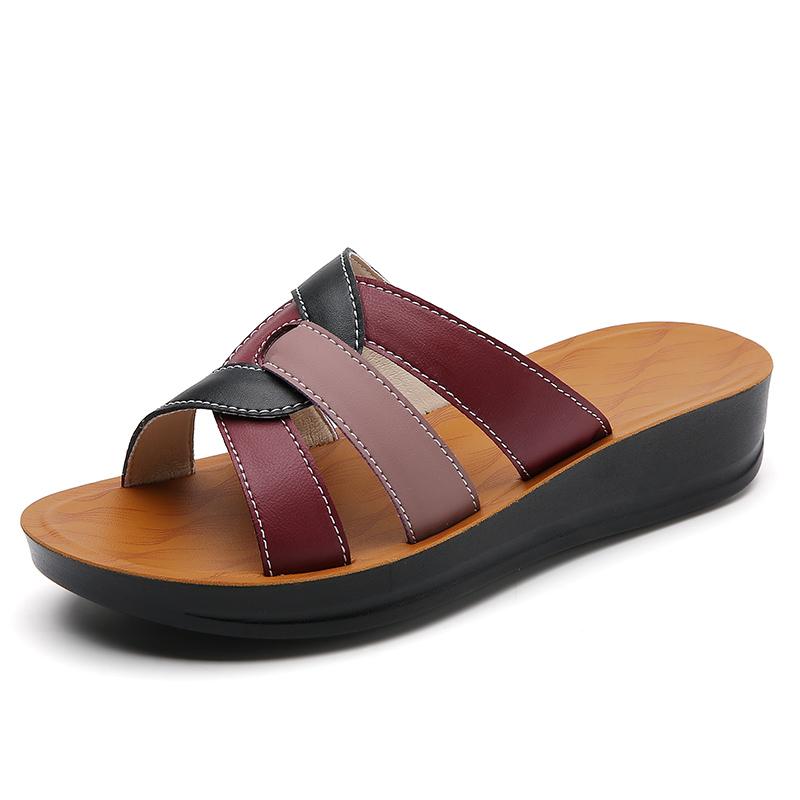 Большие летние женские нескользящие и износостойкие модные сандалии на толстой подошве, размеры 35–43, женские тапочки, обувь для мам