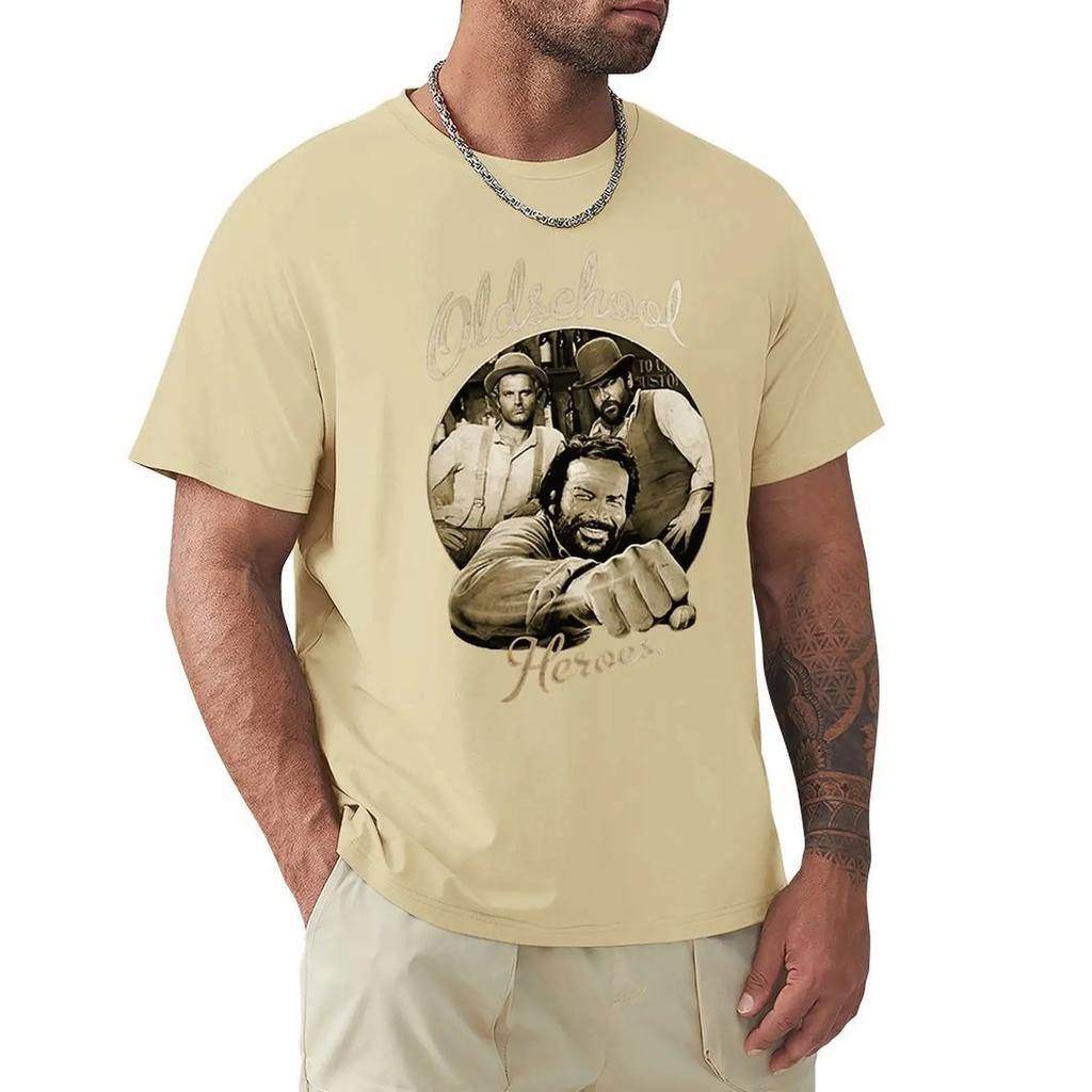 Футболки Bud Spencer Old School Футболки с мультяшной графикой Крутая одежда с коротким рукавом Уличная одежда Футболки Футболки Топы
