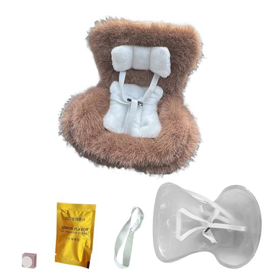 Плюшевое кукольное автокресло с зажимом для вентиляционного отверстия, настольная подставка, мягкая пушистая подушка, ремни безопасности, симпатичное украшение для автомобиля для коллекционеров и поклонников