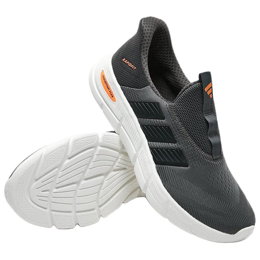 adidas Cloudfoam Flex-Lounger Удобные Нескользящие Износостойкие Дышащие Низкие Кроссовки для Бега Унисекс Серый Черный KJ5914