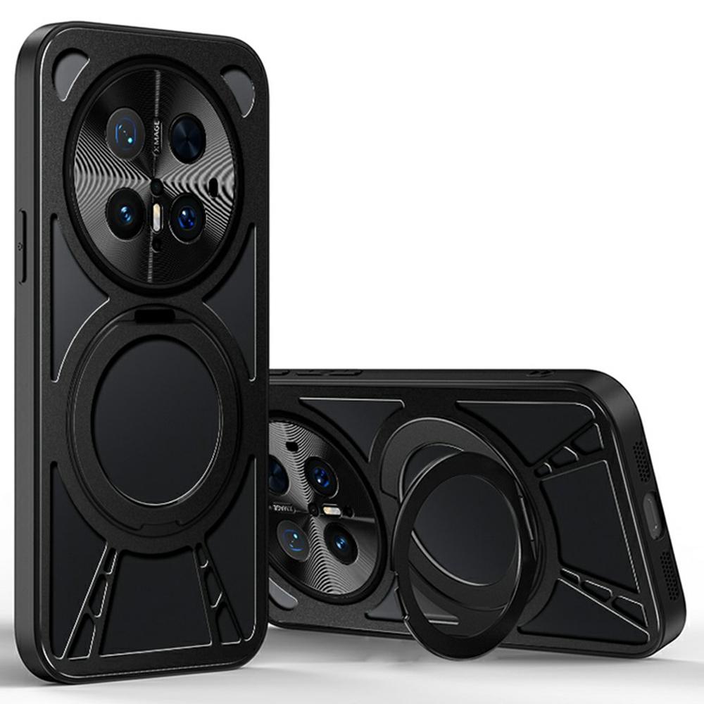 For Huawei Mate 70 Pro/Mate 70 Pro+ Case Magnetic Kickstand Hollow Heat Dissipation Silicone+PC+Metal Bumper Phone Cover