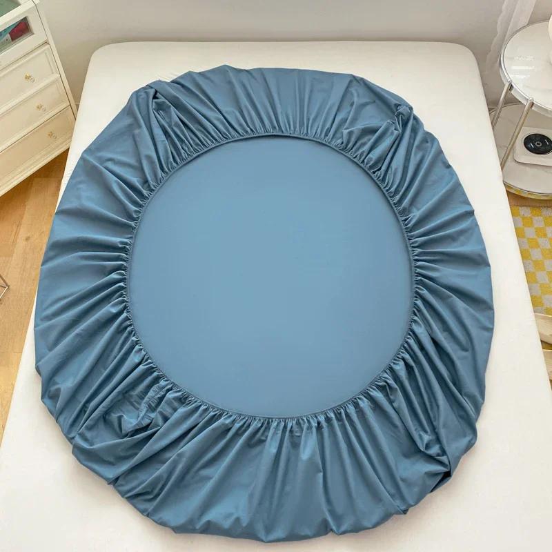 Простыня из египетского хлопка с вышивкой и резинкой, простой противоскользящий регулируемый наматрасник, мягкая удобная простыня