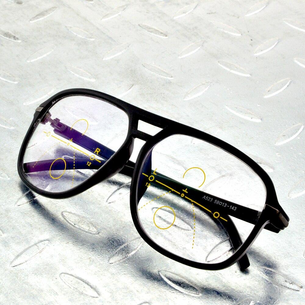 Очки для прогрессивного чтения с двойным мостиком Tr90 ручной работы, большие многослойные очки с многослойным покрытием, от +0,75 до +4, видимость вблизи и вдаль