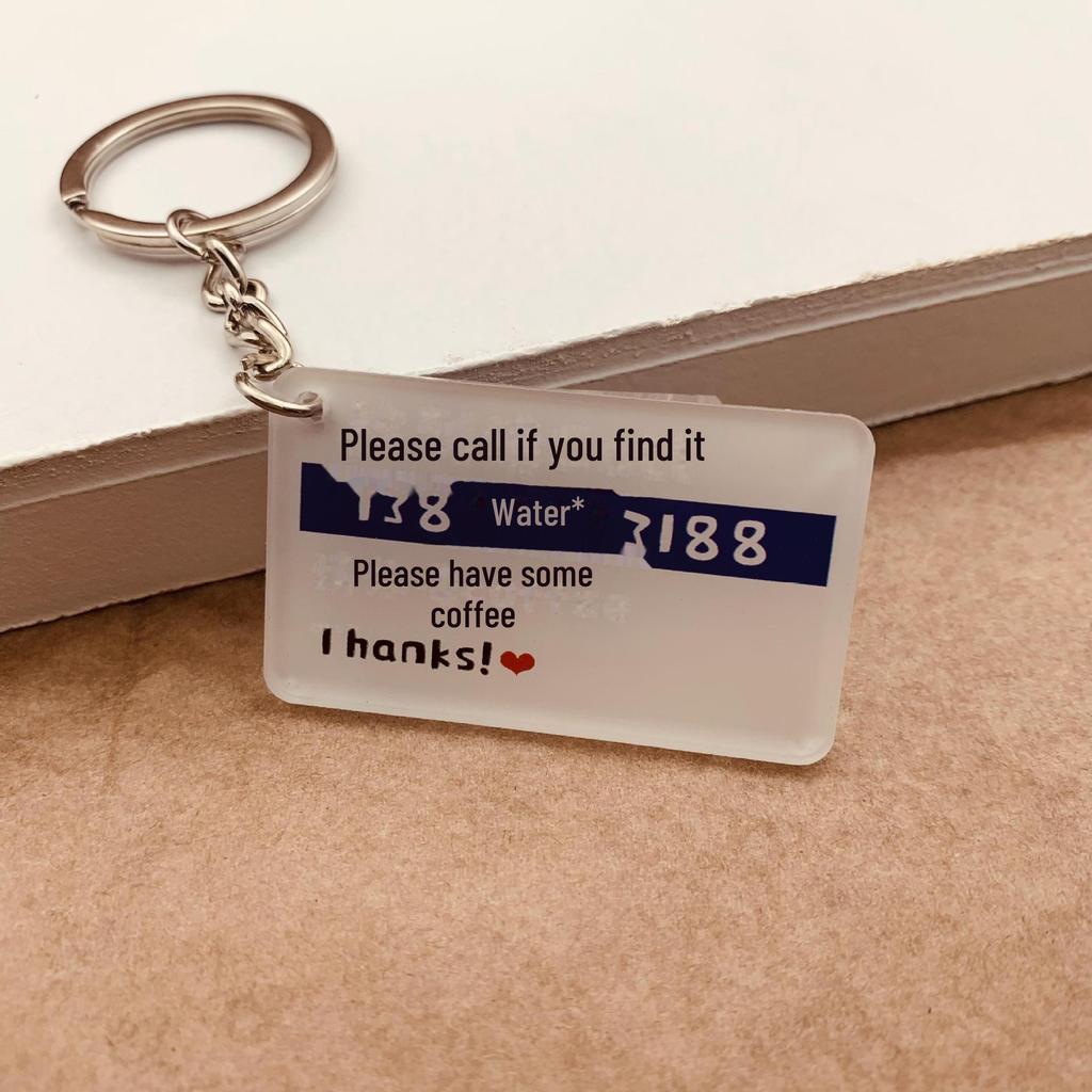 Креативный акриловый брелок с QR-кодом и кулоном в виде контактной карты – аксессуар для поиска потерянных вещей для школьных сумок