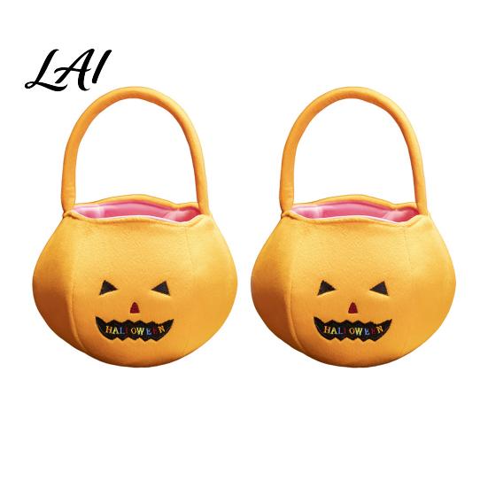 Halloween Party Favor Bags Pumpkin Candy for Kids Reusable Trick or Treat Holiday Gift Containers Bucket Cute Handbag with Handle Favors Baskets