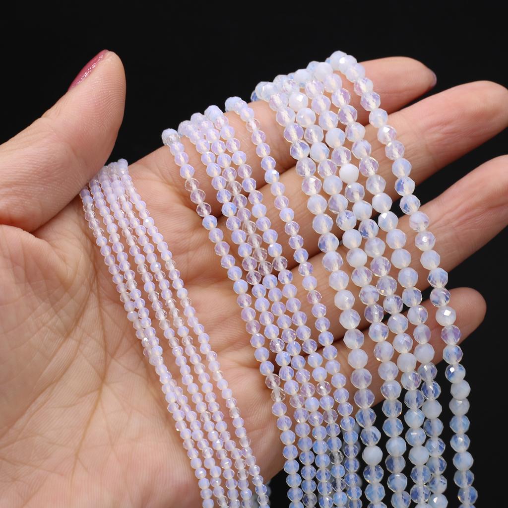 Бусины из натурального камня опал круглые граненые бусины подвески для изготовления ювелирных изделий DIY ожерелье браслет серьги аксессуар