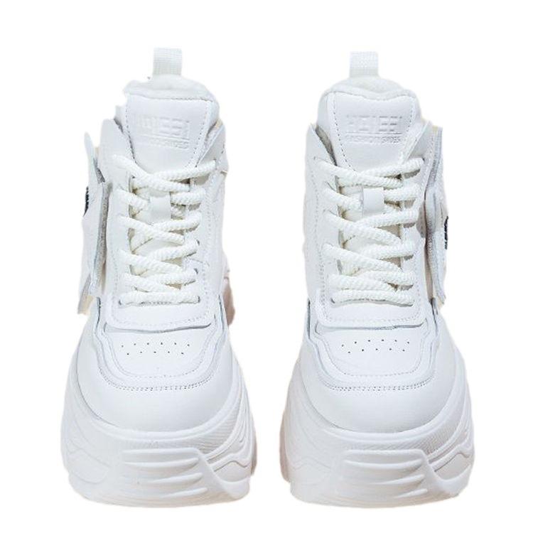 Ретро кроссовки высокой стоимости, новые осенние на платформе, маленькие повседневные модные женские туфли с внутренней танкеткой