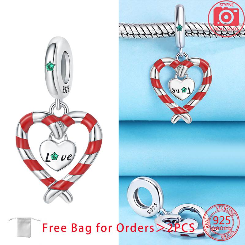 Charm Bead Charms Christmas Collection Christmas Hat Socks Bell Snowman copper Bead Charms Pendant Women Authentic Bracelets Do It Yourself Christmas