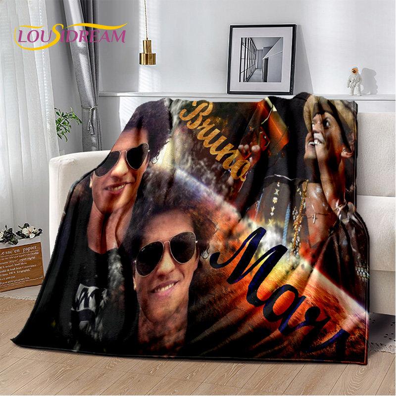 Мягкое плюшевое одеяло с 3D HD Bruno Mars Singer Star, фланелевое одеяло для гостиной, спальни, кровати, дивана, чехол для пикника, детское одеяло