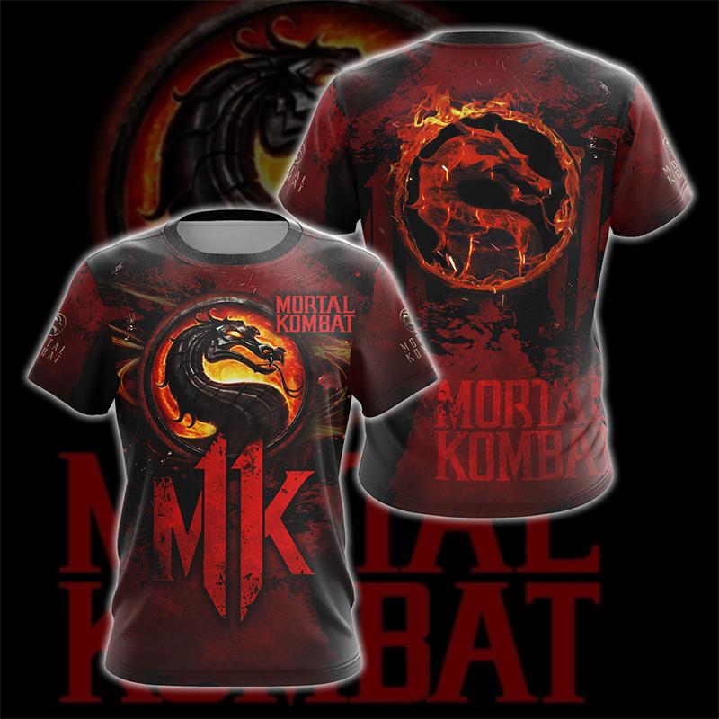 Футболки Игра Mortal Kombat 3D Печать Летние Футболки Круглый Вырез Короткий Рукав Детская Футболка Оверсайз Мужские Женские Унисекс Топы Одежда
