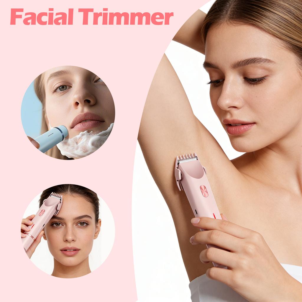 Electric Shaver Bikini Trimmer Women's Cordless Rechargeable Razor Portable Hair Epilator Rotating Disc IPX6 Household