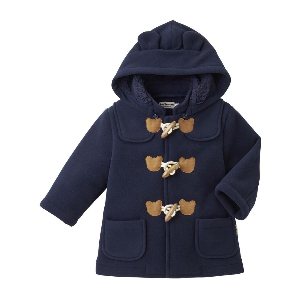 MIKI HOUSE HOT BISCUITS Duffle Boys and Navy Coat, Girls, Blue, 120cm, 73-3803-493
