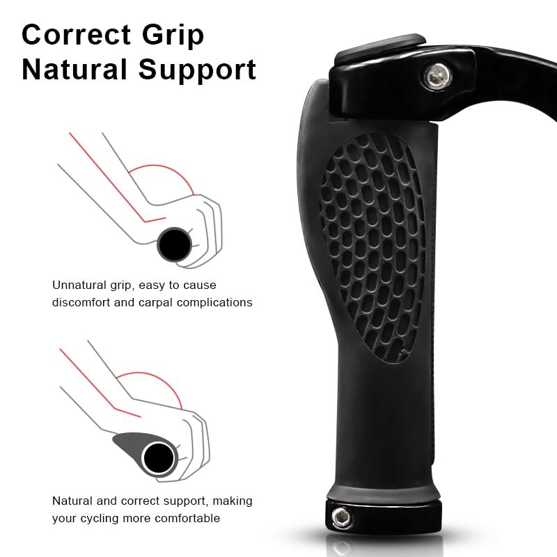 Велосипедные ручки Эргономичные интегрированные ручки для горного велосипеда Двусторонние фиксируемые ручки для руля Нескользящие резиновые велосипедные фиксирующиеся концы Части