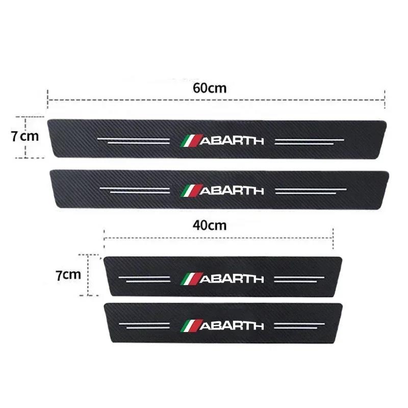 4/5pcs Car Door Entry Protector Sticker Suitable for Abarth 500 595 124 Spider Sill Plate Anti Scratch Styling Accessory Interior Mirrors 6