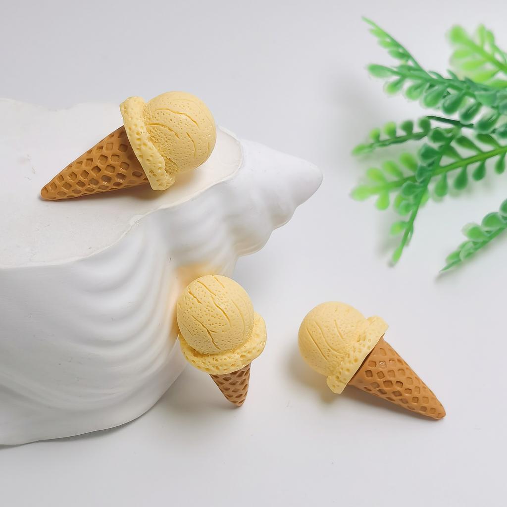 Summer Theme Resin Mixed Color Ice Cream Flat Back Resin Charms 3D Food Minaiture for DIY Jewelry, Scrapbooking Crafts