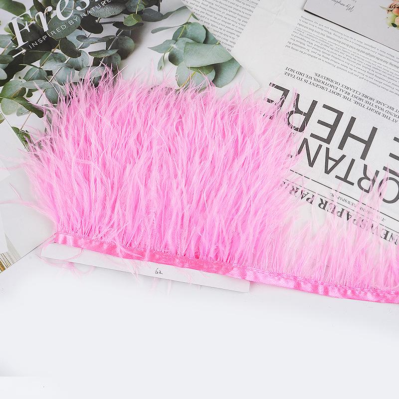 8-10Cm Ostrich Feather Wedding Dress Diy Performance Clothing Accessories Feather Tassel Including Webbing