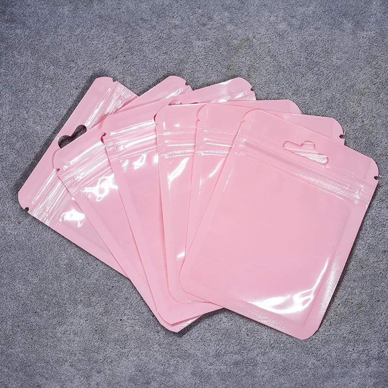 100pcs Macaroon Candy Colors Jewelry Bags For Necklace Earrings Ring Hair Clip Travel Plastic Jewelry Package Storage Bag