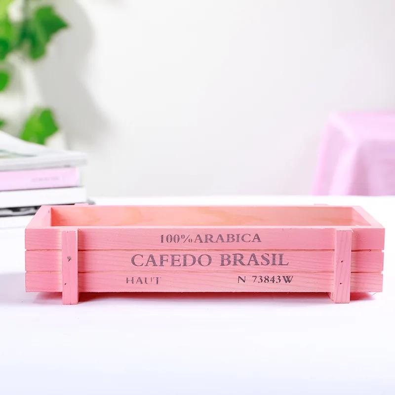 Винтажный деревянный ящик для растений Садовый двор Микроландшафт Цветочный контейнер для суккулентов Растительный горшок Горшки De Jardin Садовые аксессуары