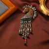 Luxury  Enamel Horse Brooches For Women Unisex Creat Zodiac Horse Pins Pendant Keychain Party  Year Gifts