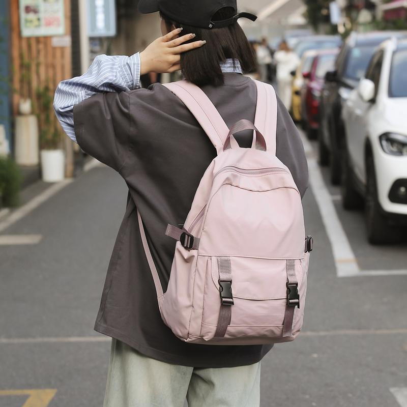 Рюкзак однотонный мужской нейлоновый водонепроницаемый большой емкости легкий дорожный рюкзак для школьников