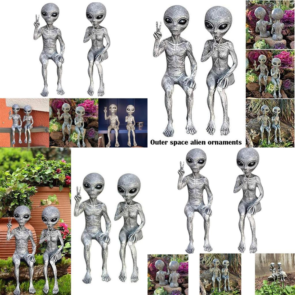 Outer Alien Space Garden Statue Figurine Ornaments Home Yard Decor Sculpture