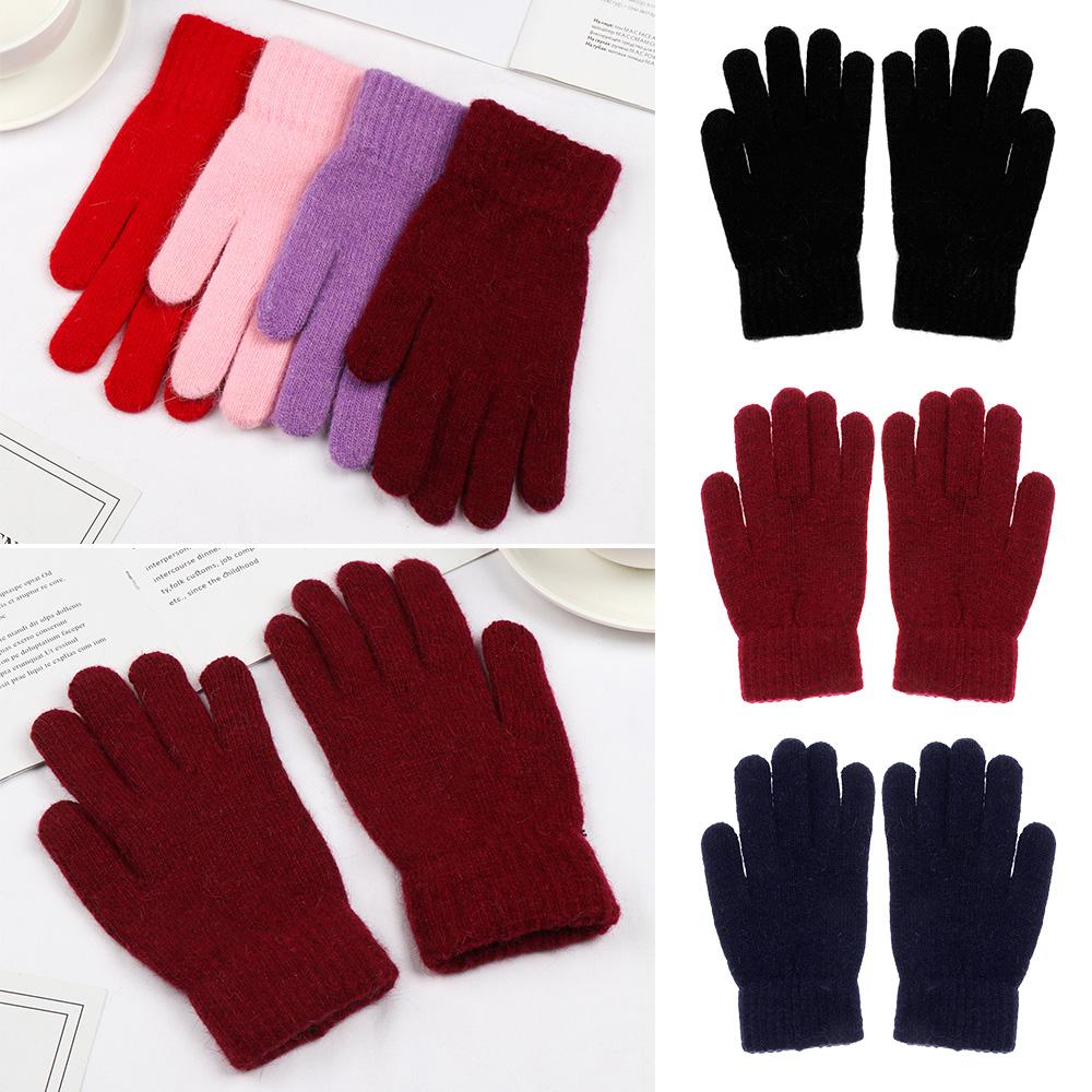 Cycling Driving Cashmere Elastic Mittens Full Finger Gloves Winter Gloves Warm Thick