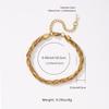 Multi-tone Stainless Steel Braided Snake Chain Bracelet with Extender for Women