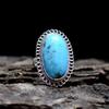 Кольцо из стерлингового серебра с бирюзой, кольцо из натуральной бирюзы, серебро 925 пробы, эффектное кольцо, кольцо в стиле бохо, украшения из бирюзы, овальное кольцо с бирюзой
