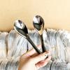 Stainless Steel Spoon Set with Extended Handle for Soup and Dessert Thickened Design Modern Kitchen Essentials